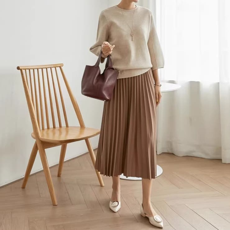 ニットトップス 立体フォルム オフィスカジュアル | COCOMOMO | 詳細画像16 