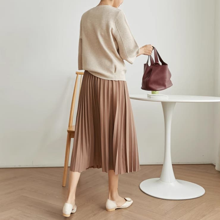 ニットトップス 立体フォルム オフィスカジュアル | COCOMOMO | 詳細画像17 