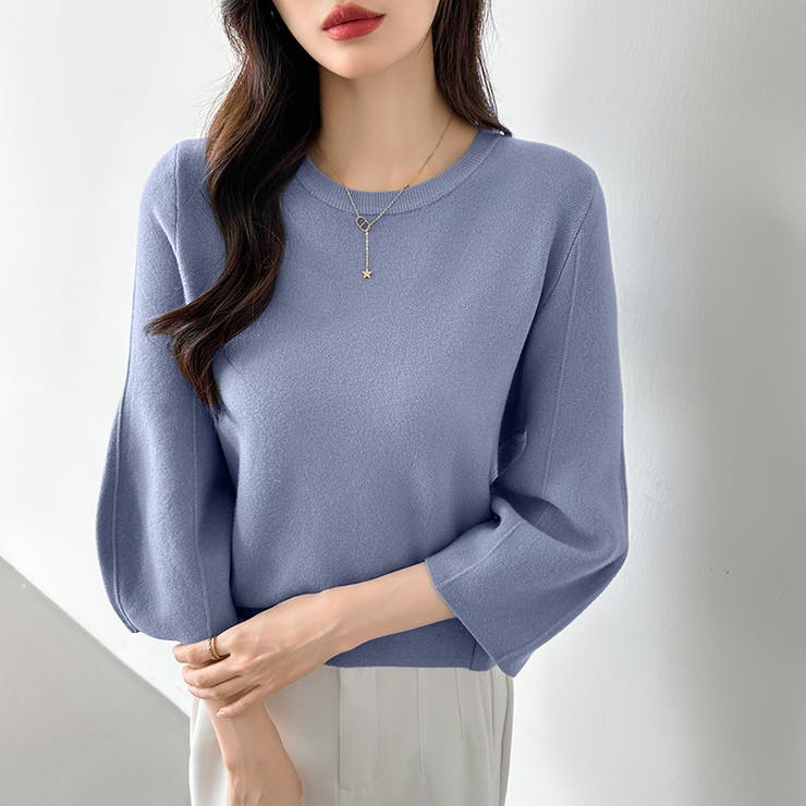 ニットトップス 立体フォルム オフィスカジュアル | COCOMOMO | 詳細画像20 