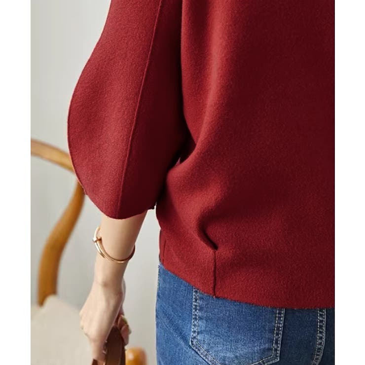 ニットトップス 立体フォルム オフィスカジュアル | COCOMOMO | 詳細画像7 