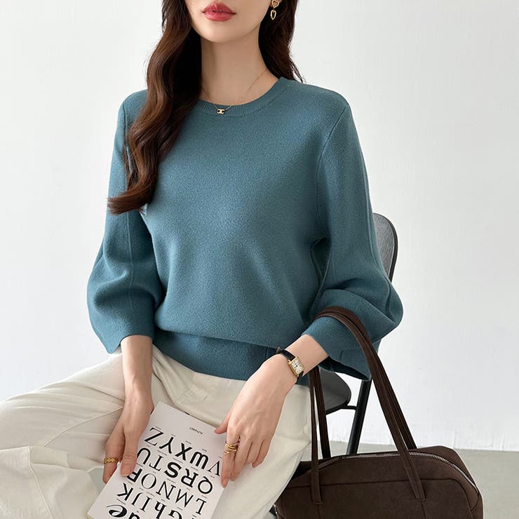 ニットトップス 立体フォルム オフィスカジュアル | COCOMOMO | 詳細画像40 