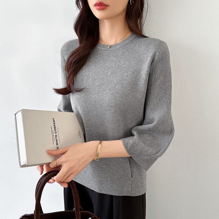 ニットトップス 立体フォルム オフィスカジュアル | COCOMOMO | 詳細画像45 