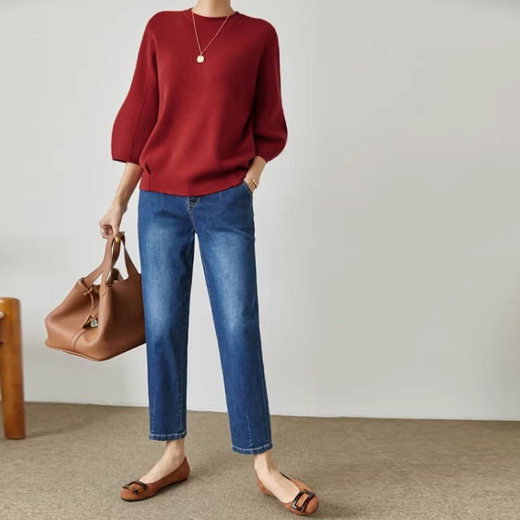 ニットトップス 立体フォルム オフィスカジュアル | COCOMOMO | 詳細画像8 