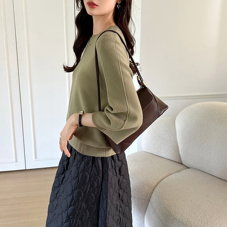 ニットトップス 立体フォルム オフィスカジュアル | COCOMOMO | 詳細画像55 