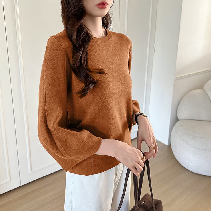 ニットトップス 立体フォルム オフィスカジュアル | COCOMOMO | 詳細画像58 