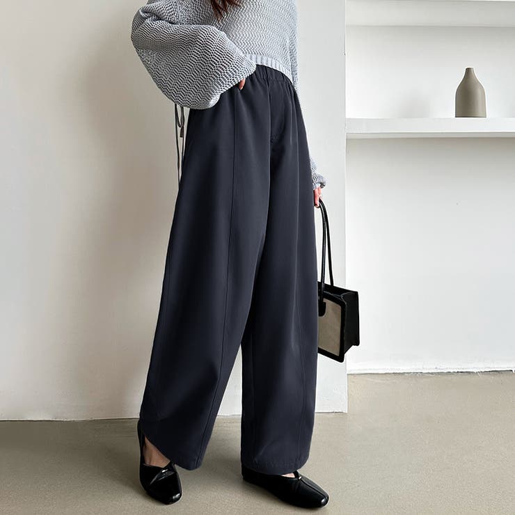 バレル レッグ パンツ ロング フレア ワイド ステッチ 韓国 即納＞バレルレッグパンツ | STYLE04