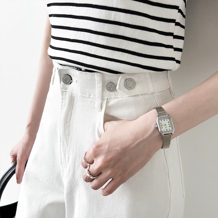 新色登場！楽革命デニム 疲れないストレッチデニム ウエスト調整ボタン付き | COCOMOMO | 詳細画像49 