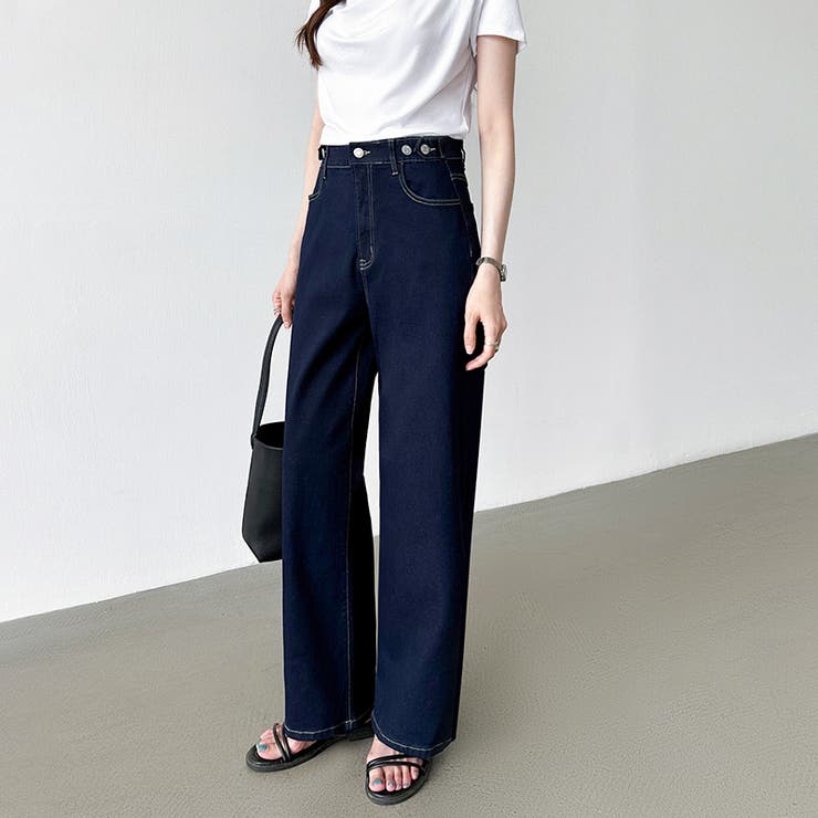 新色登場！楽革命デニム 疲れないストレッチデニム ウエスト調整ボタン付き | COCOMOMO | 詳細画像78 