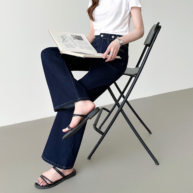 新色登場！楽革命デニム 疲れないストレッチデニム ウエスト調整ボタン付き | COCOMOMO | 詳細画像79 