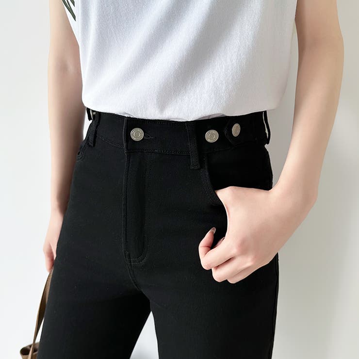 新色登場！楽革命デニム 疲れないストレッチデニム ウエスト調整ボタン付き | COCOMOMO | 詳細画像40 