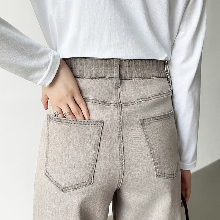 新色登場！楽革命デニム 疲れないストレッチデニム ウエスト調整ボタン付き | COCOMOMO | 詳細画像9 