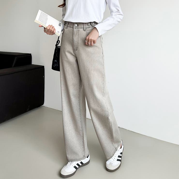 新色登場！楽革命デニム 疲れないストレッチデニム ウエスト調整ボタン付き | COCOMOMO | 詳細画像11 