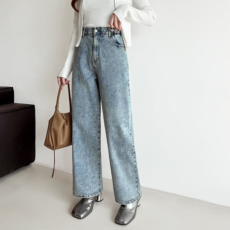 新色登場！楽革命デニム 疲れないストレッチデニム ウエスト調整ボタン付き | COCOMOMO | 詳細画像20 