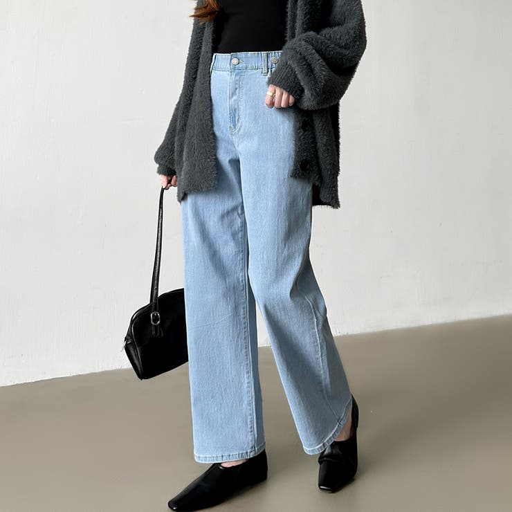 新色登場！楽革命デニム 疲れないストレッチデニム ウエスト調整ボタン付き | COCOMOMO | 詳細画像27 