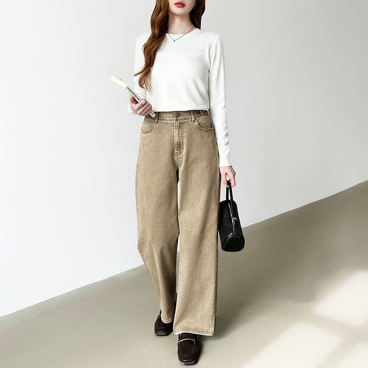 新色登場！楽革命デニム 疲れないストレッチデニム ウエスト調整ボタン付き | COCOMOMO | 詳細画像65 