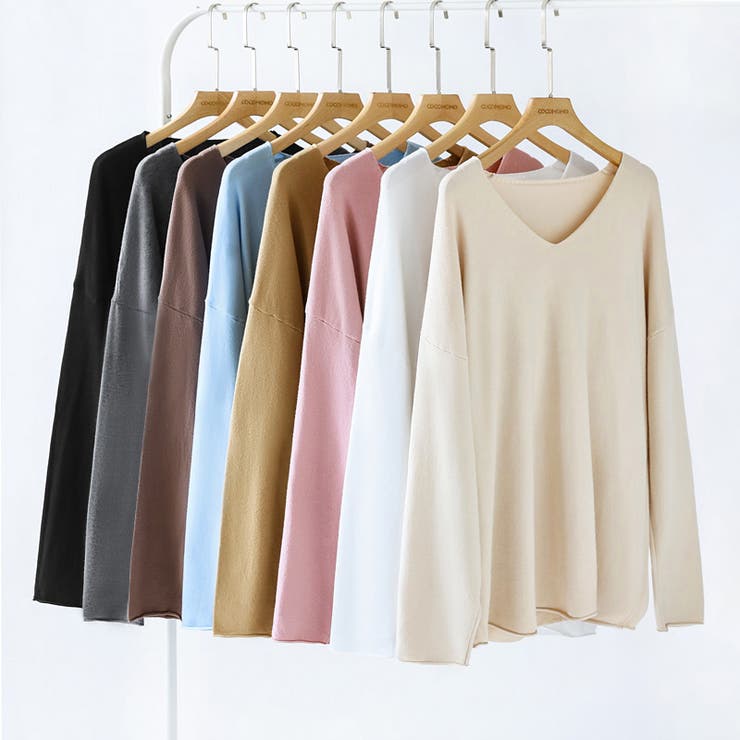 もっちり柔らかルーズニット Vネックニット オフィスカジュアル | COCOMOMO | 詳細画像34 