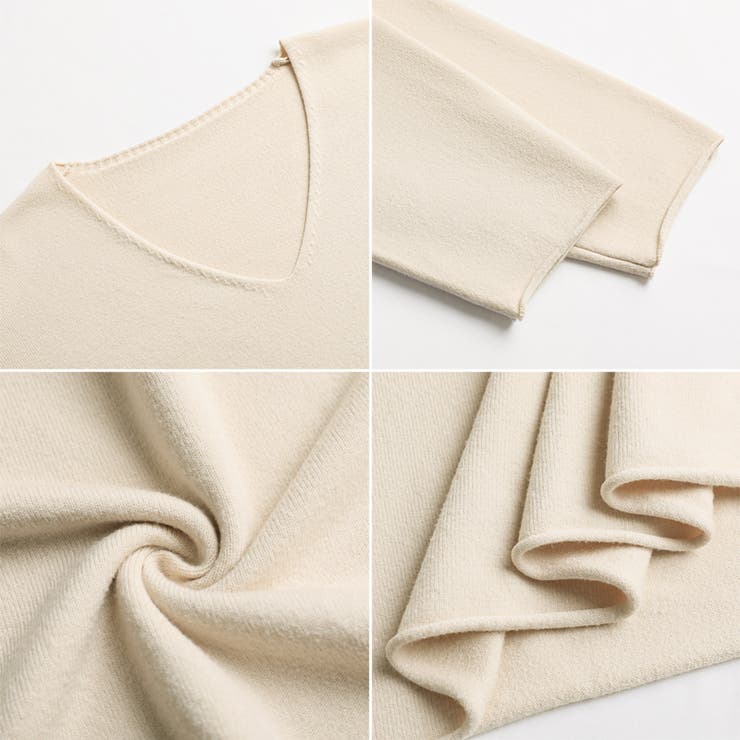 もっちり柔らかルーズニット Vネックニット オフィスカジュアル | COCOMOMO | 詳細画像35 