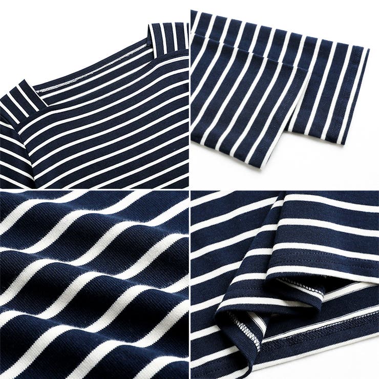 スクエアネックボーダーカットソー ボーダーロンT 長袖トップス | COCOMOMO | 詳細画像23