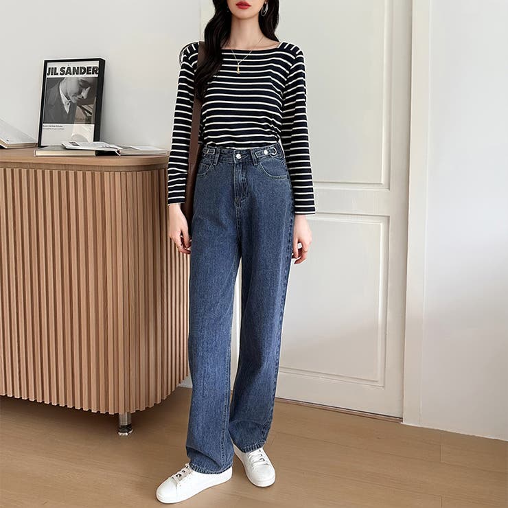 スクエアネックボーダーカットソー ボーダーロンT 長袖トップス | COCOMOMO | 詳細画像21