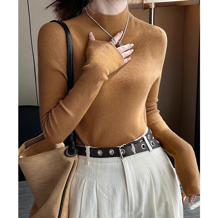 ハイネックニット ニットトップス リブニット | COCOMOMO | 詳細画像3 