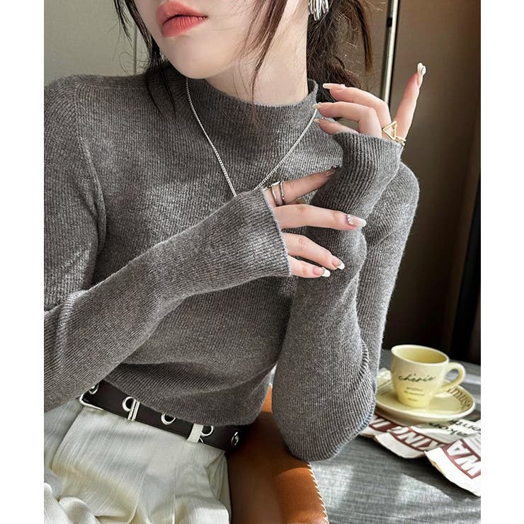 ハイネックニット ニットトップス リブニット | COCOMOMO | 詳細画像11 