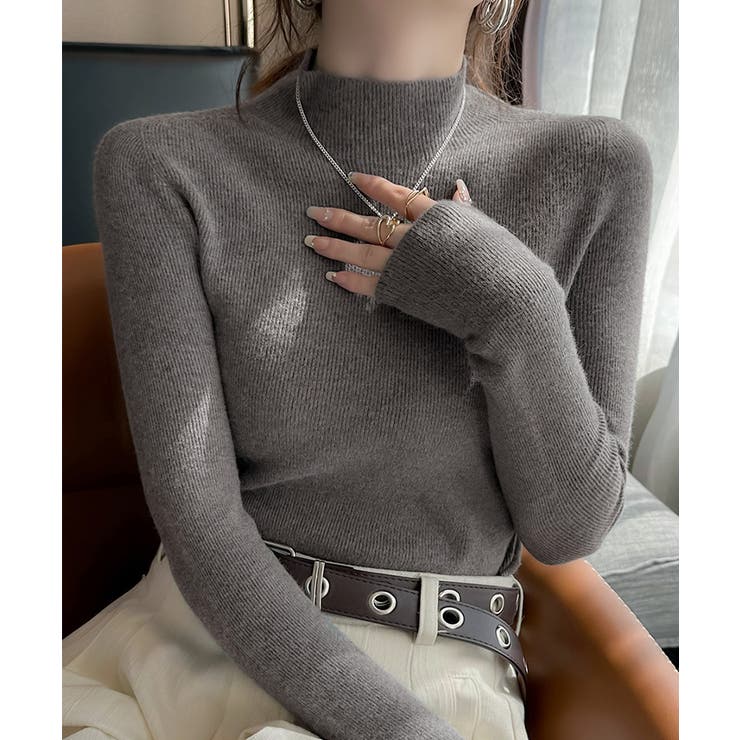 ハイネックニット ニットトップス リブニット | COCOMOMO | 詳細画像12 