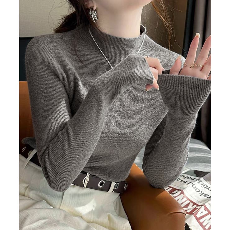 ハイネックニット ニットトップス リブニット | COCOMOMO | 詳細画像13 