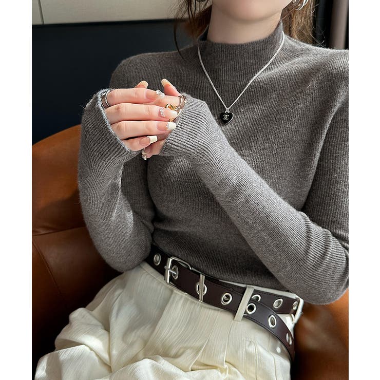 ハイネックニット ニットトップス リブニット | COCOMOMO | 詳細画像14 