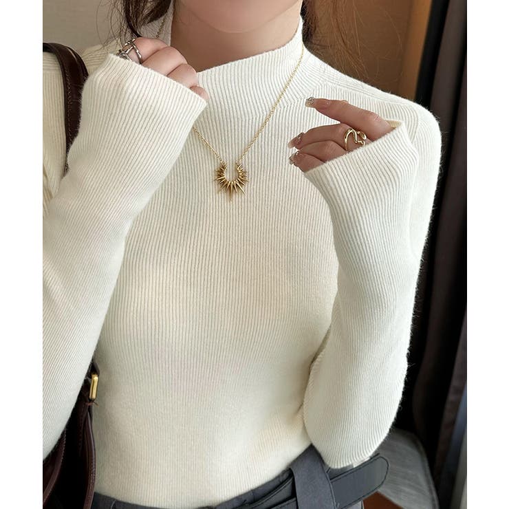 ハイネックニット ニットトップス リブニット | COCOMOMO | 詳細画像5 