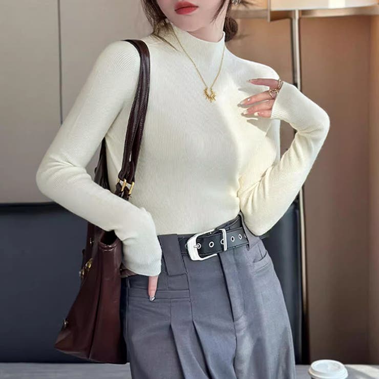 ハイネックニット ニットトップス リブニット | COCOMOMO | 詳細画像6 