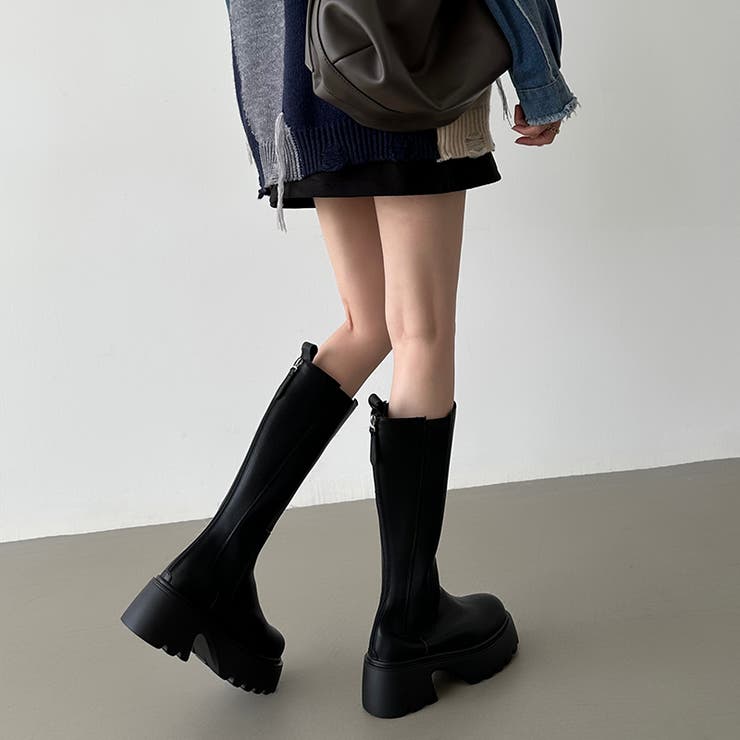 サイドゴアブーツ 厚底 ロングブーツ | COCOMOMO | 詳細画像10 