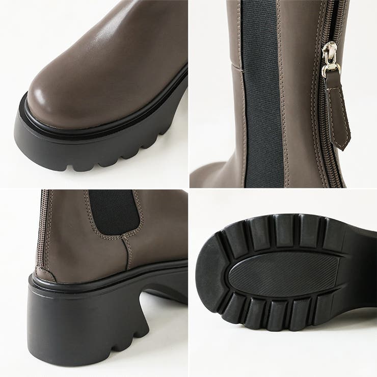 サイドゴアブーツ 厚底 ロングブーツ | COCOMOMO | 詳細画像15 