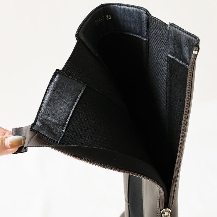 サイドゴアブーツ 厚底 ロングブーツ | COCOMOMO | 詳細画像16 