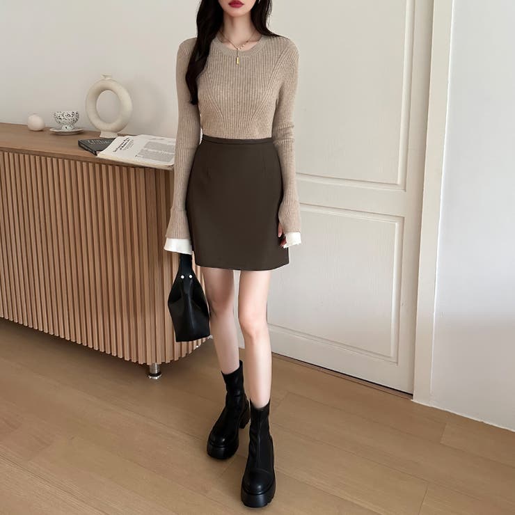 厚底ショートブーツ トラックソール バックジップ | COCOMOMO | 詳細画像19 