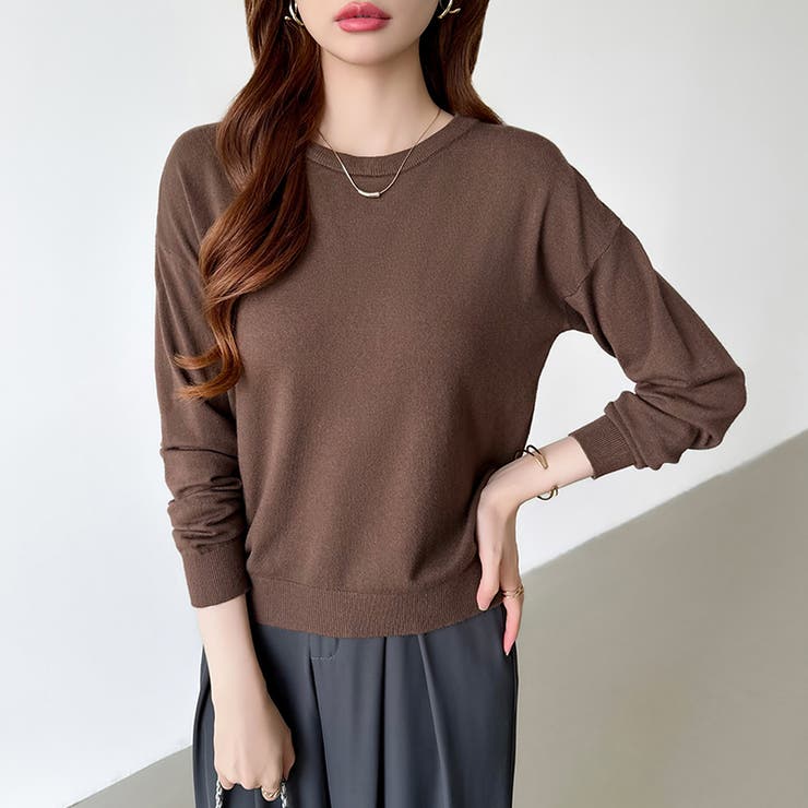 オンオフ使える着回しニット クルーネックニット ヤク風ニット | COCOMOMO | 詳細画像43