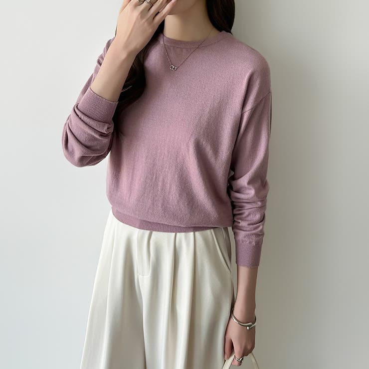 オンオフ使える着回しニット クルーネックニット ヤク風ニット | COCOMOMO | 詳細画像47 