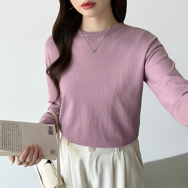 オンオフ使える着回しニット クルーネックニット ヤク風ニット | COCOMOMO | 詳細画像51 