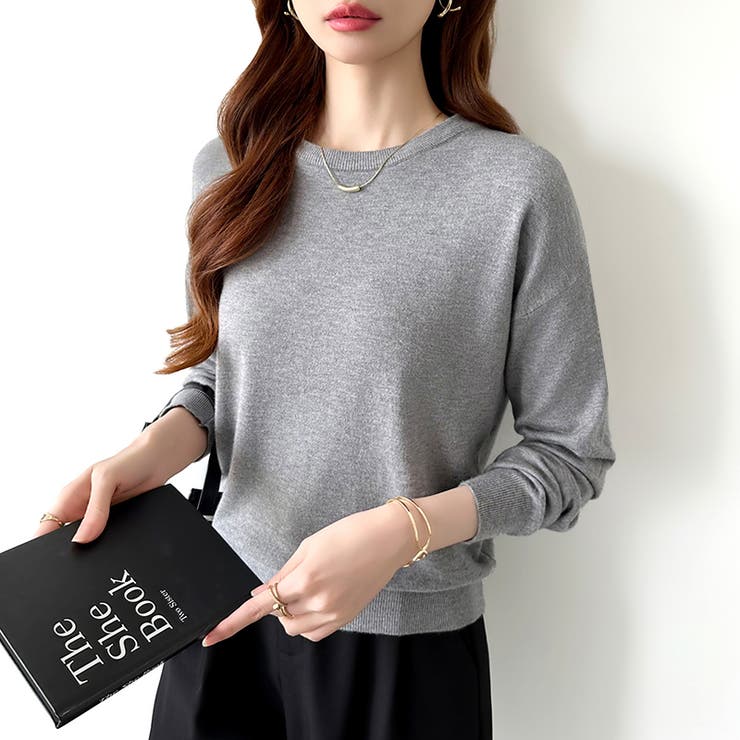 オンオフ使える着回しニット クルーネックニット ヤク風ニット | COCOMOMO | 詳細画像32