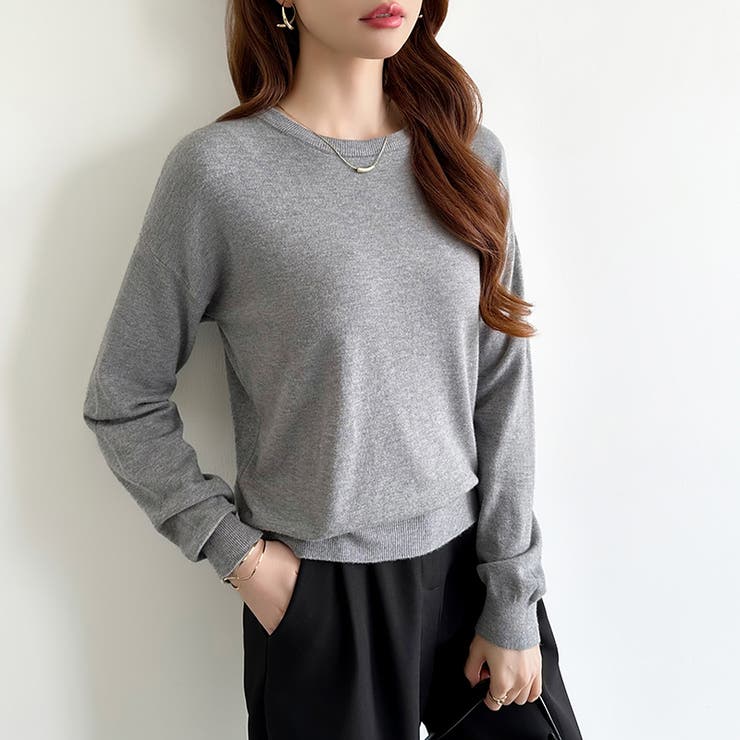 オンオフ使える着回しニット クルーネックニット ヤク風ニット | COCOMOMO | 詳細画像33