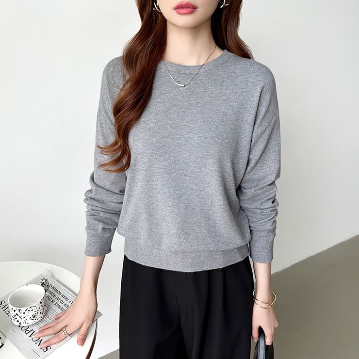 オンオフ使える着回しニット クルーネックニット ヤク風ニット | COCOMOMO | 詳細画像36