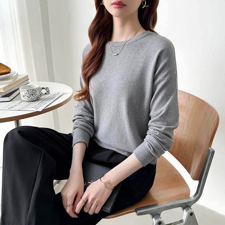 オンオフ使える着回しニット クルーネックニット ヤク風ニット | COCOMOMO | 詳細画像37