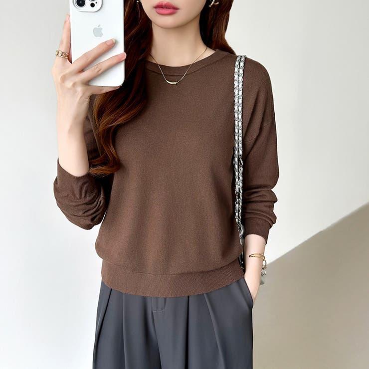 オンオフ使える着回しニット クルーネックニット ヤク風ニット | COCOMOMO | 詳細画像38