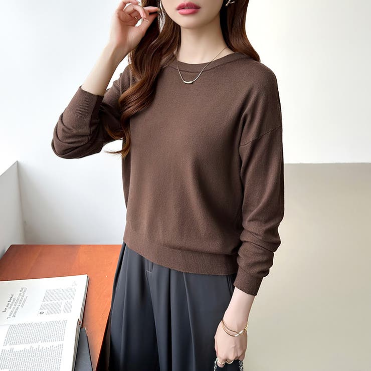 オンオフ使える着回しニット クルーネックニット ヤク風ニット | COCOMOMO | 詳細画像44