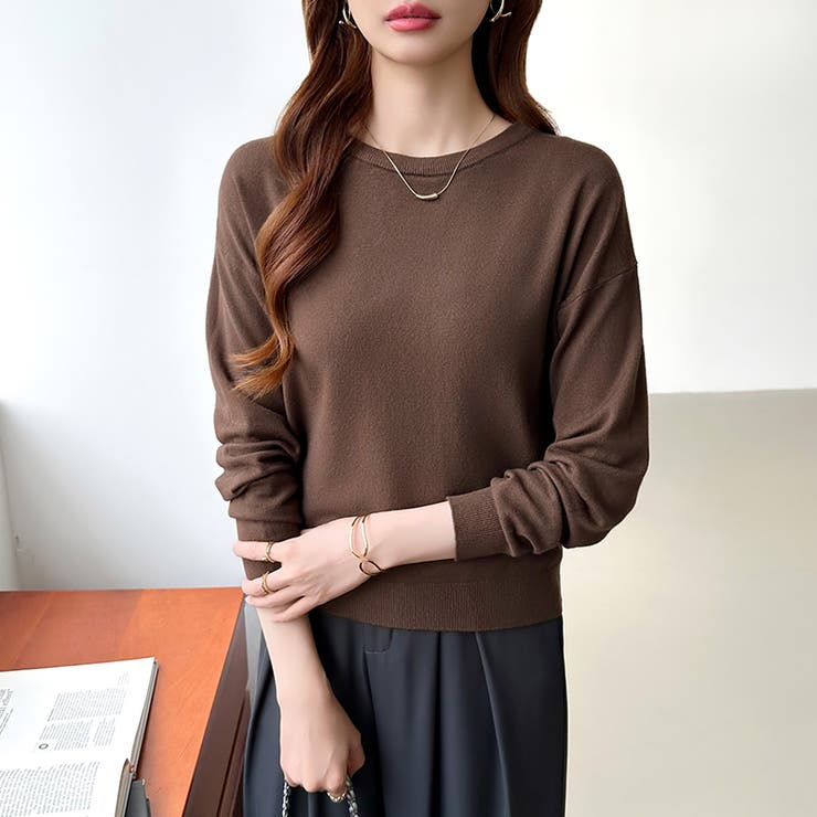 オンオフ使える着回しニット クルーネックニット ヤク風ニット | COCOMOMO | 詳細画像45