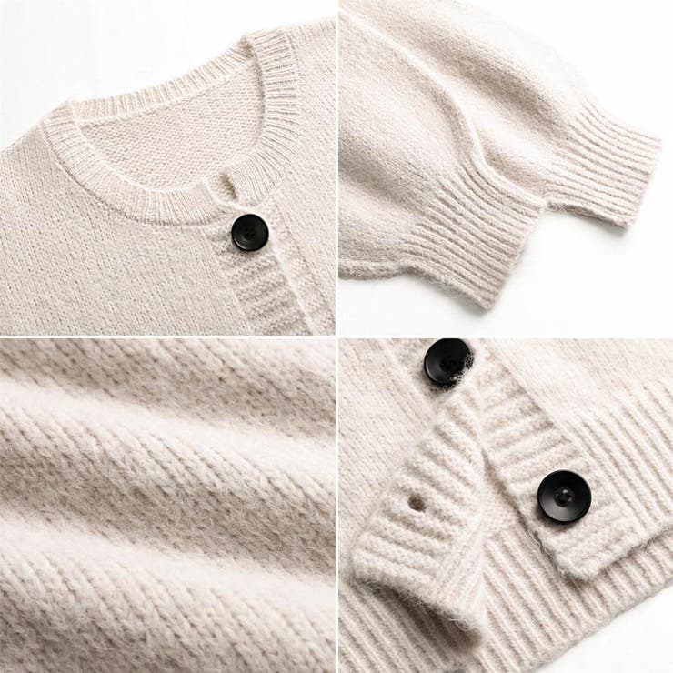 カーディガン クルーネックカーディガン ドロップショルダー[品番