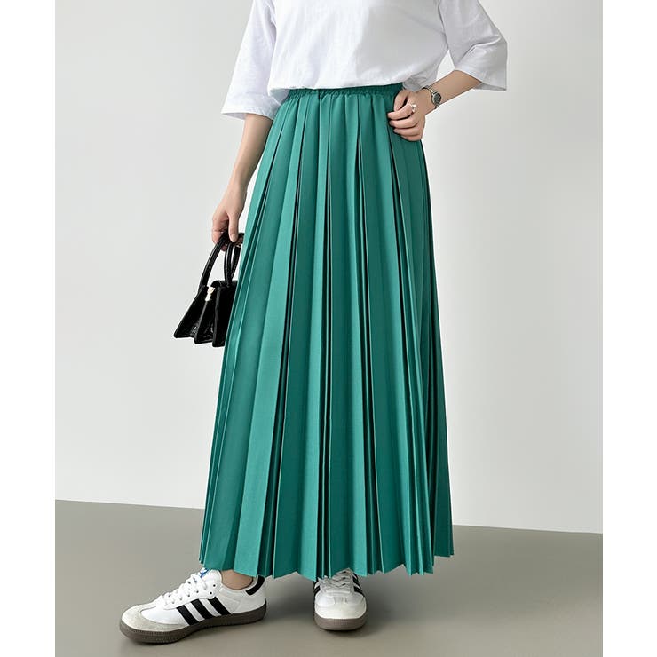 3369【美品】エンフォルド　プリーツスカート ロングスカート マキシ丈　M 紺 用尺たっぷりロング丈フレアプリーツスカート ［Soiunique］ 通販