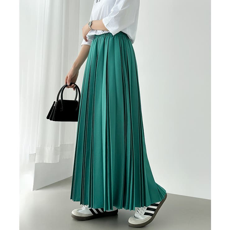 プリーツプリーズのグリーンロングスカート 中古・古着通販】PLEATS PLEASE THICKER BOUNCE SKIRT シッカー