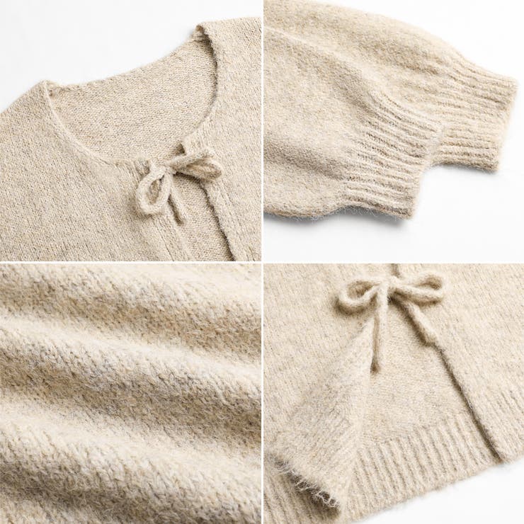 前後2way リボンカーディガン ニットカーディガン | COCOMOMO | 詳細画像26 