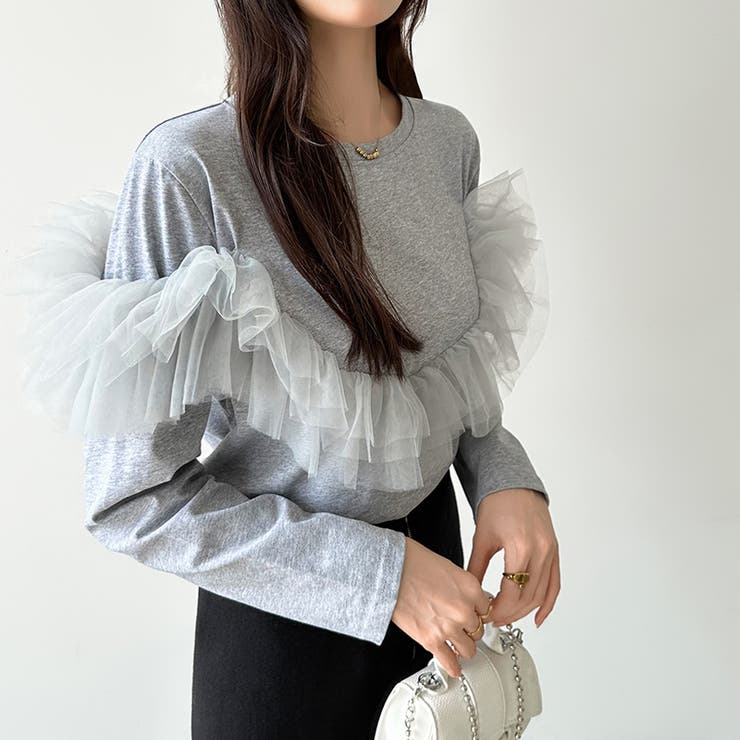 チュールドッキングトップス 2wayチュール ロンT | COCOMOMO | 詳細画像2 