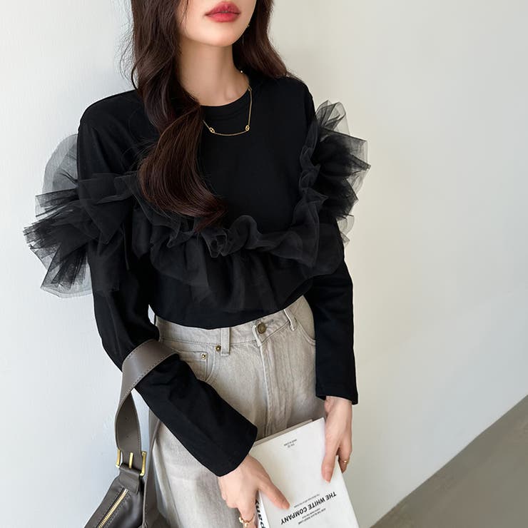 チュールドッキングトップス 2wayチュール ロンT | COCOMOMO | 詳細画像14 